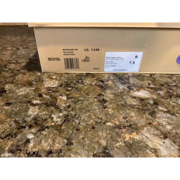 PERFECTION NEW MICHAEL KORS MATSON HIGH TOP CANVAS SNEAKERS PINK MULTI $225 S7.5 - Picture 6 of 12